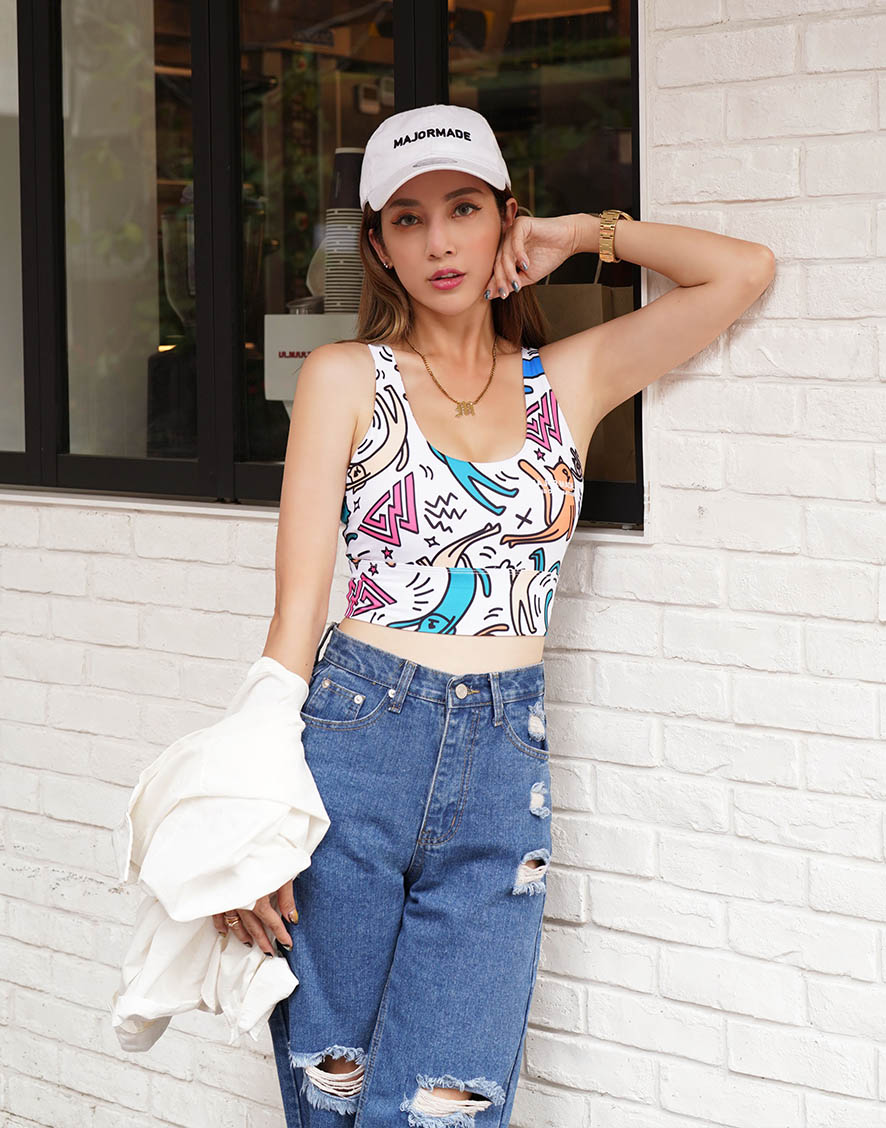 雙交叉塗鴉背心