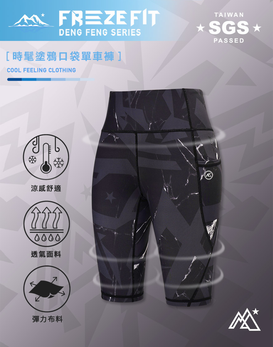 時髦塗鴉口袋單車褲