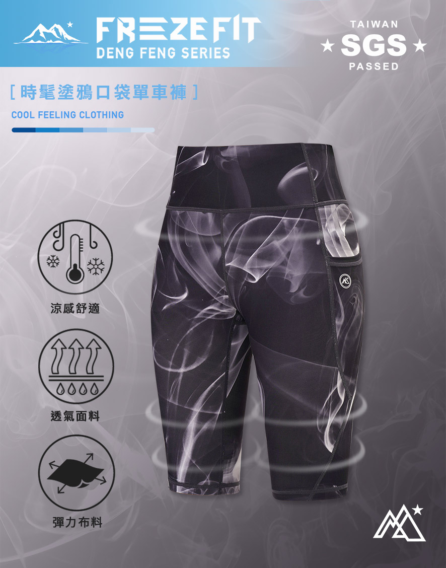 時髦塗鴉口袋單車褲