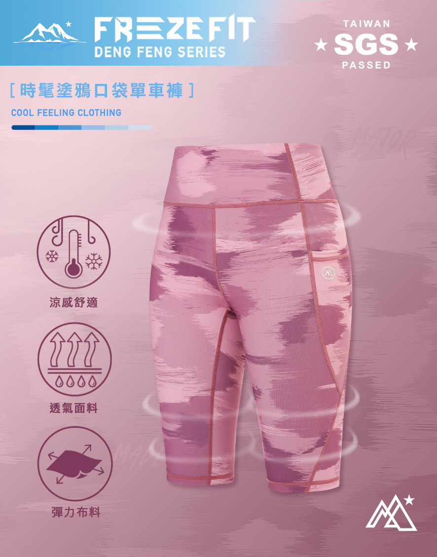 時髦塗鴉口袋單車褲