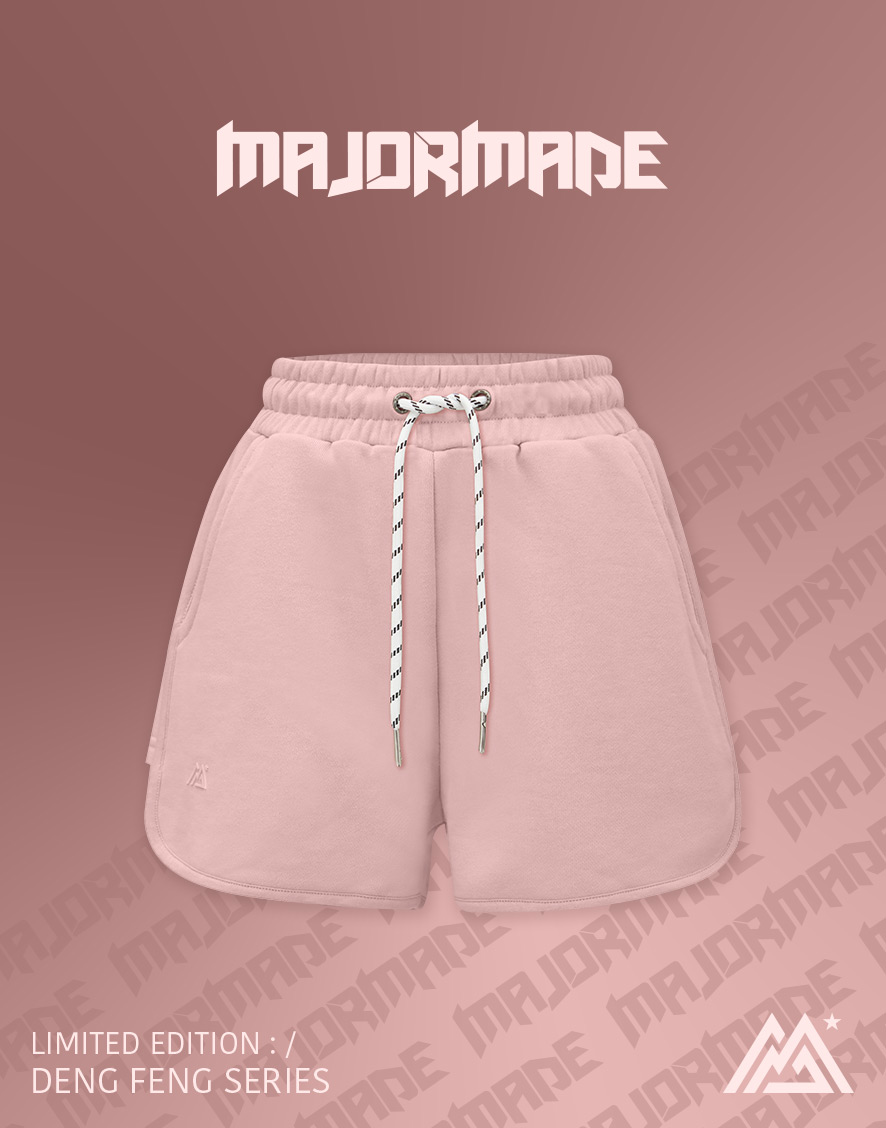 立體字浮雕棉短褲