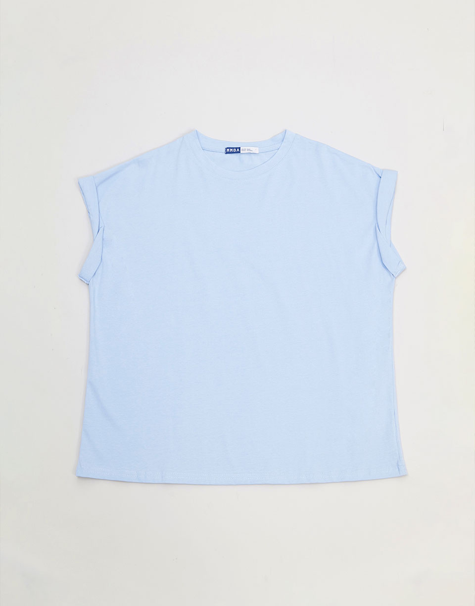 MMBA 反摺袖造型素TEE