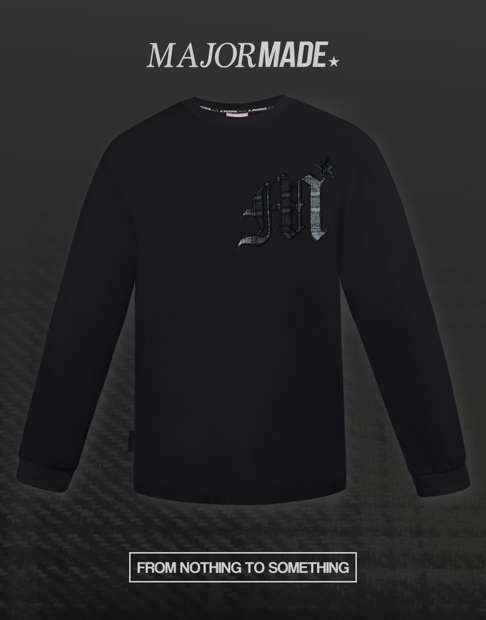 哥德字格子logo薄長TEE