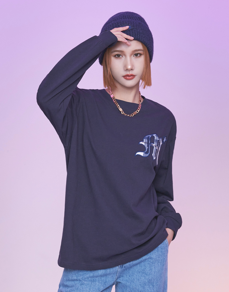 哥德字格子logo薄長TEE