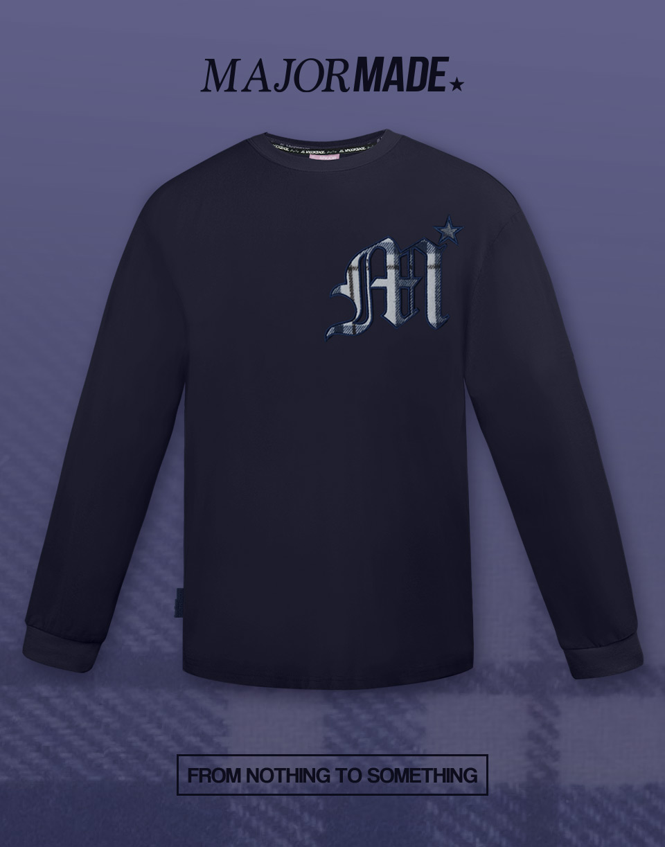 哥德字格子logo薄長TEE