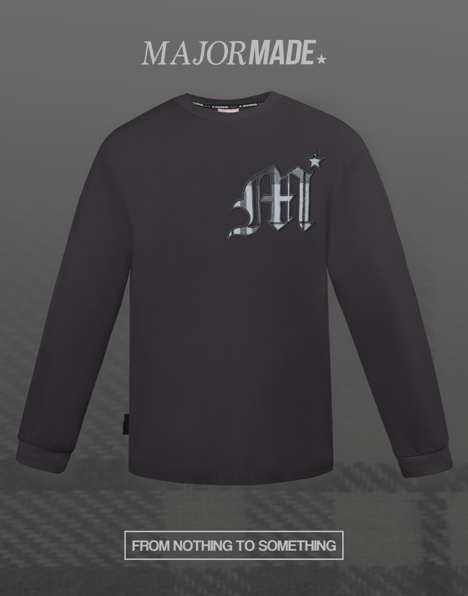 哥德字格子logo薄長TEE