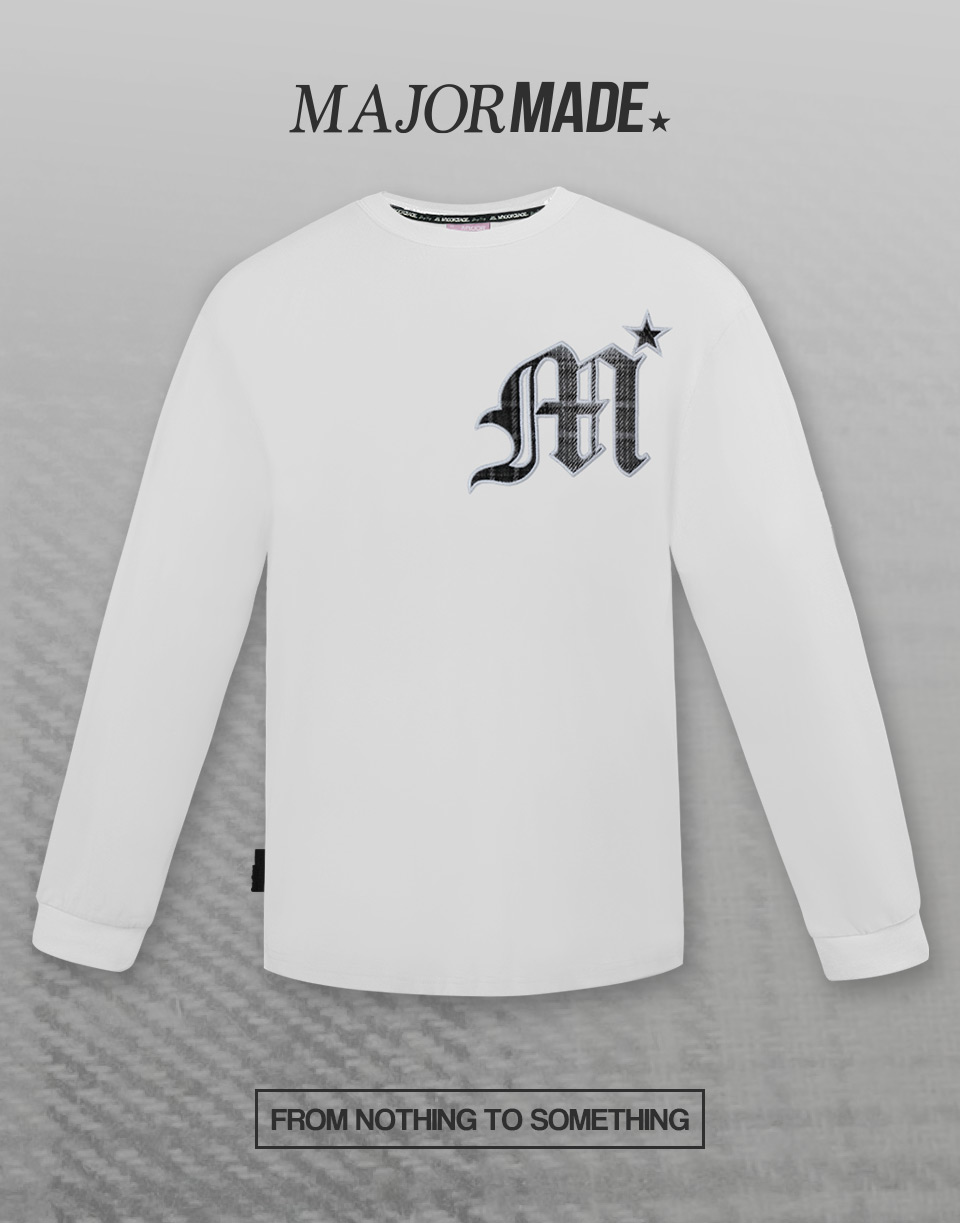 哥德字格子logo薄長TEE