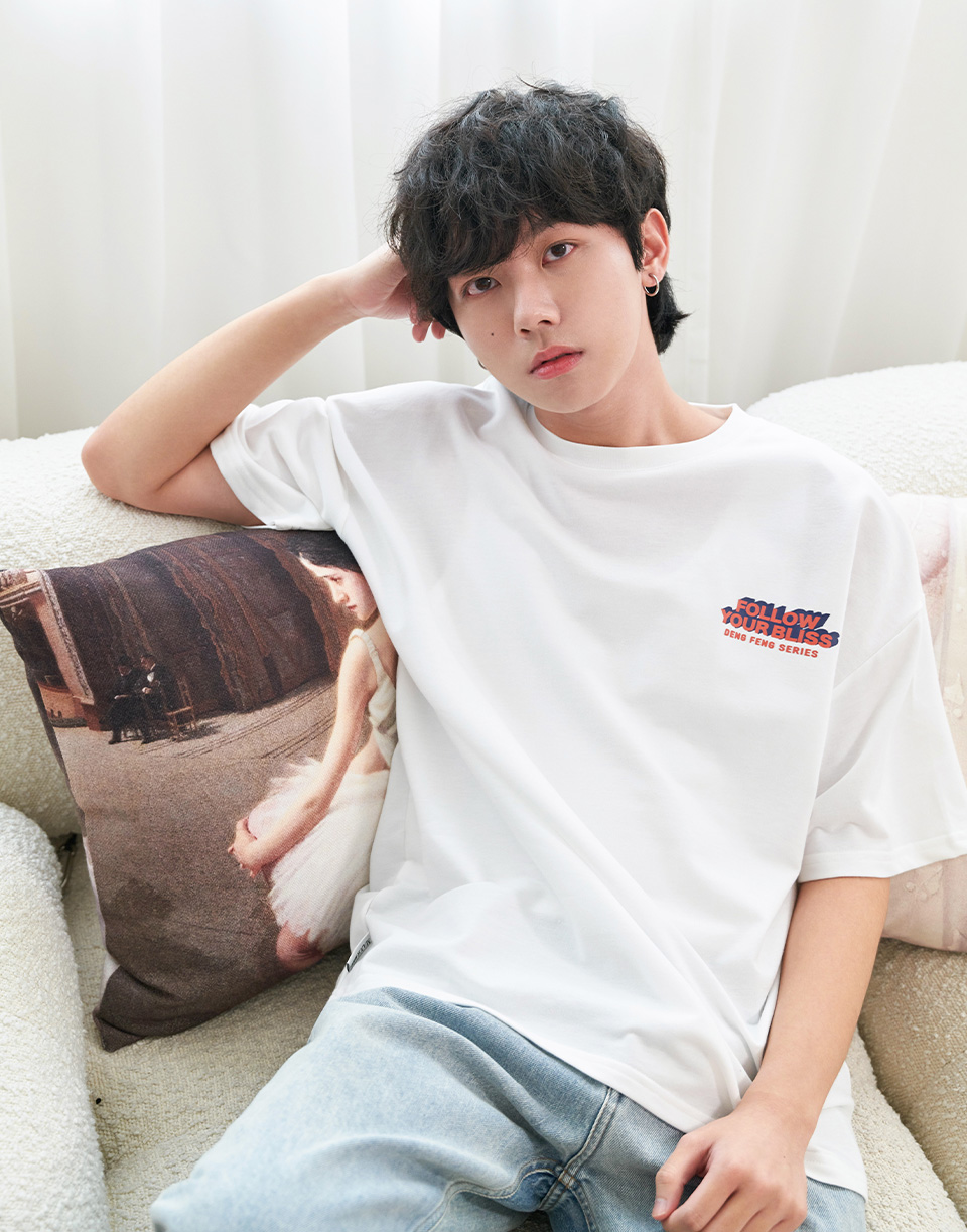 美式街頭標籤撞色短TEE