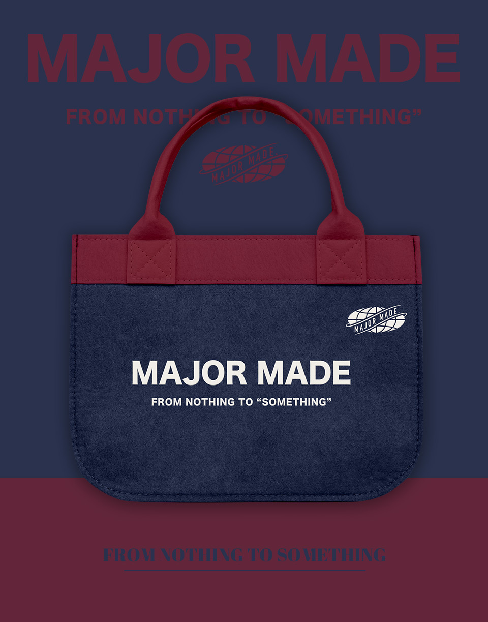 多色字樣毛氈手提袋