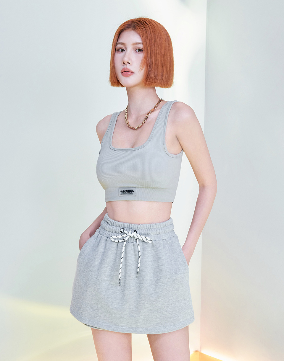 假兩件式時髦棉短裙