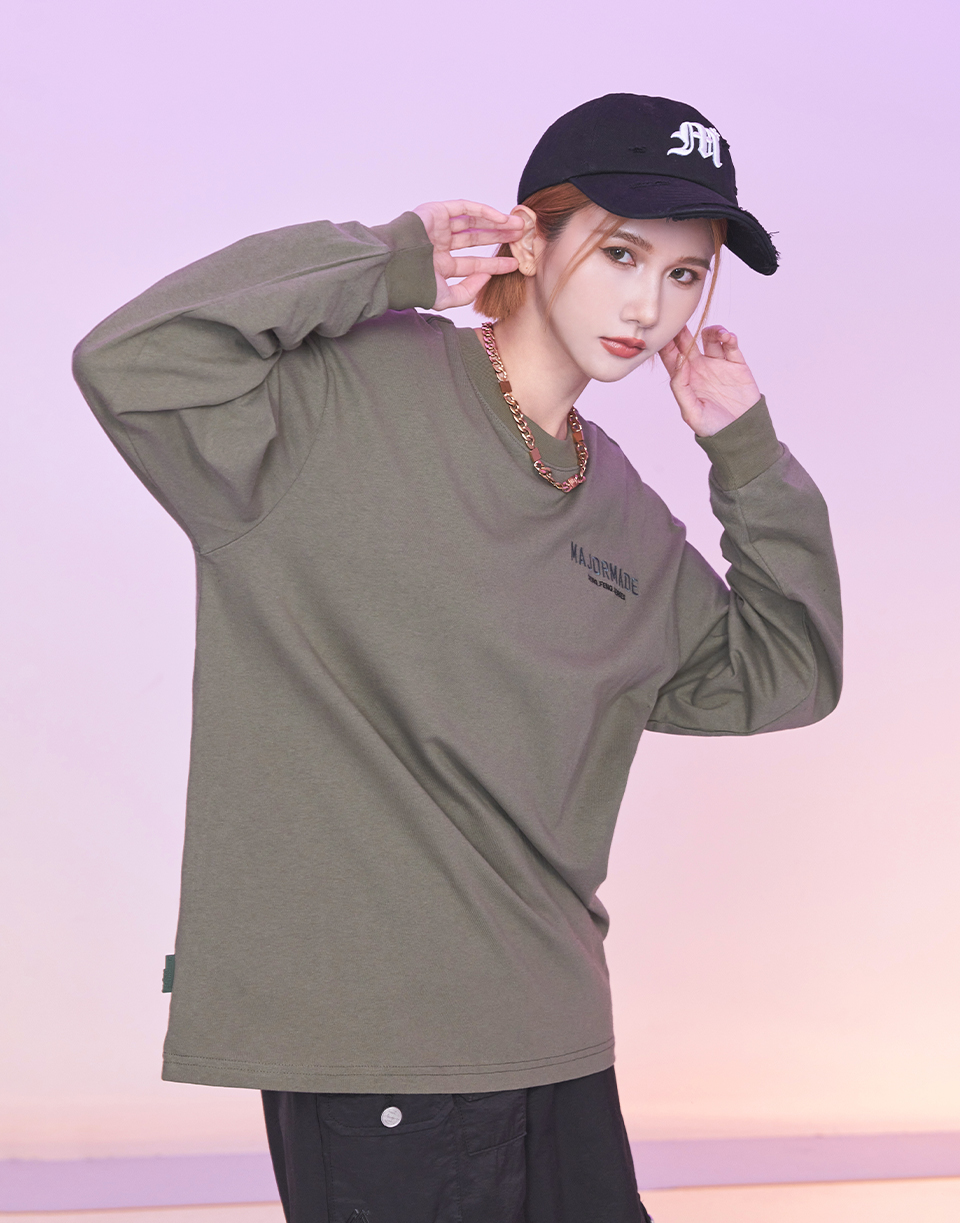 刺繡文字薄長TEE