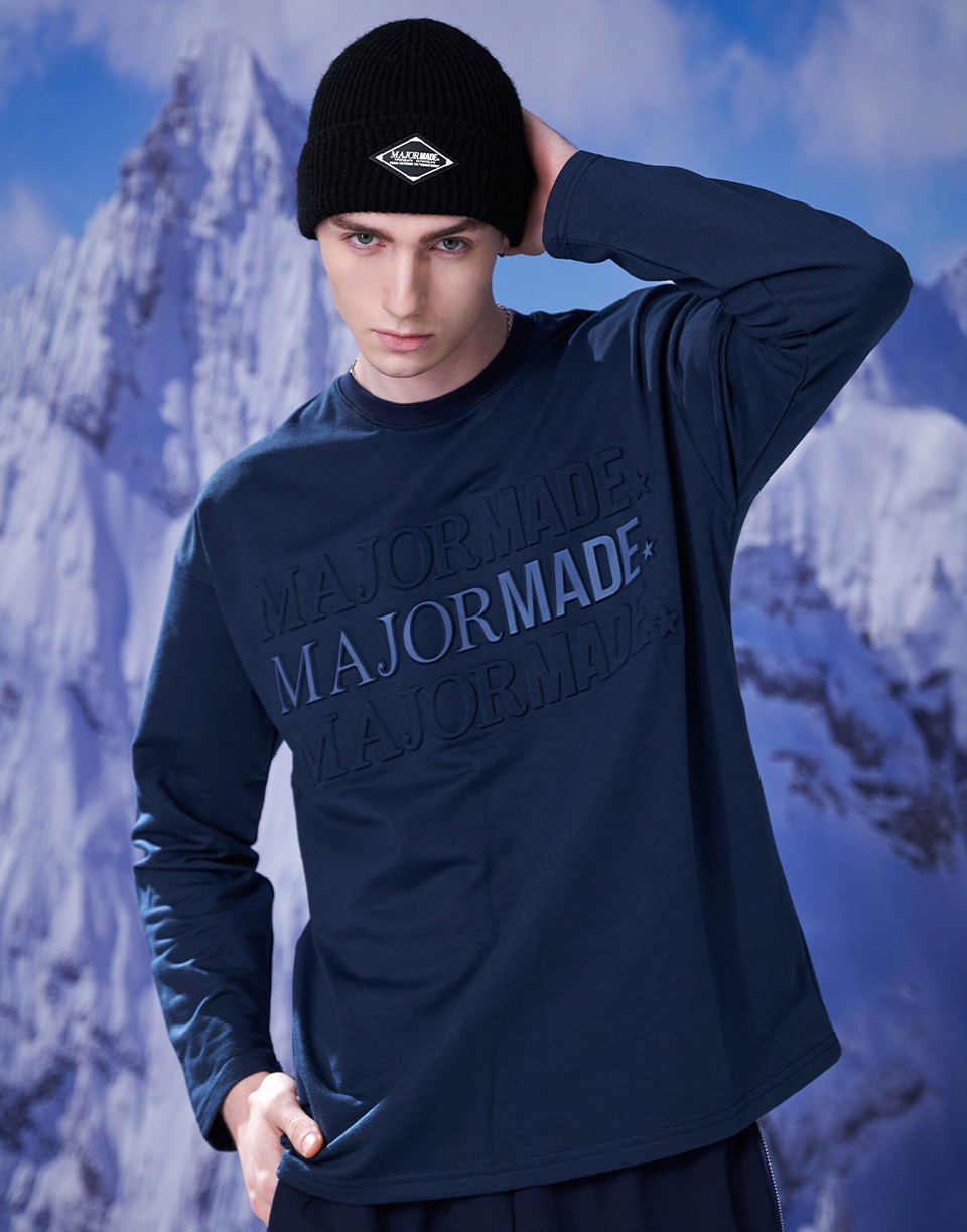 立體浮雕MAJOR薄長TEE'