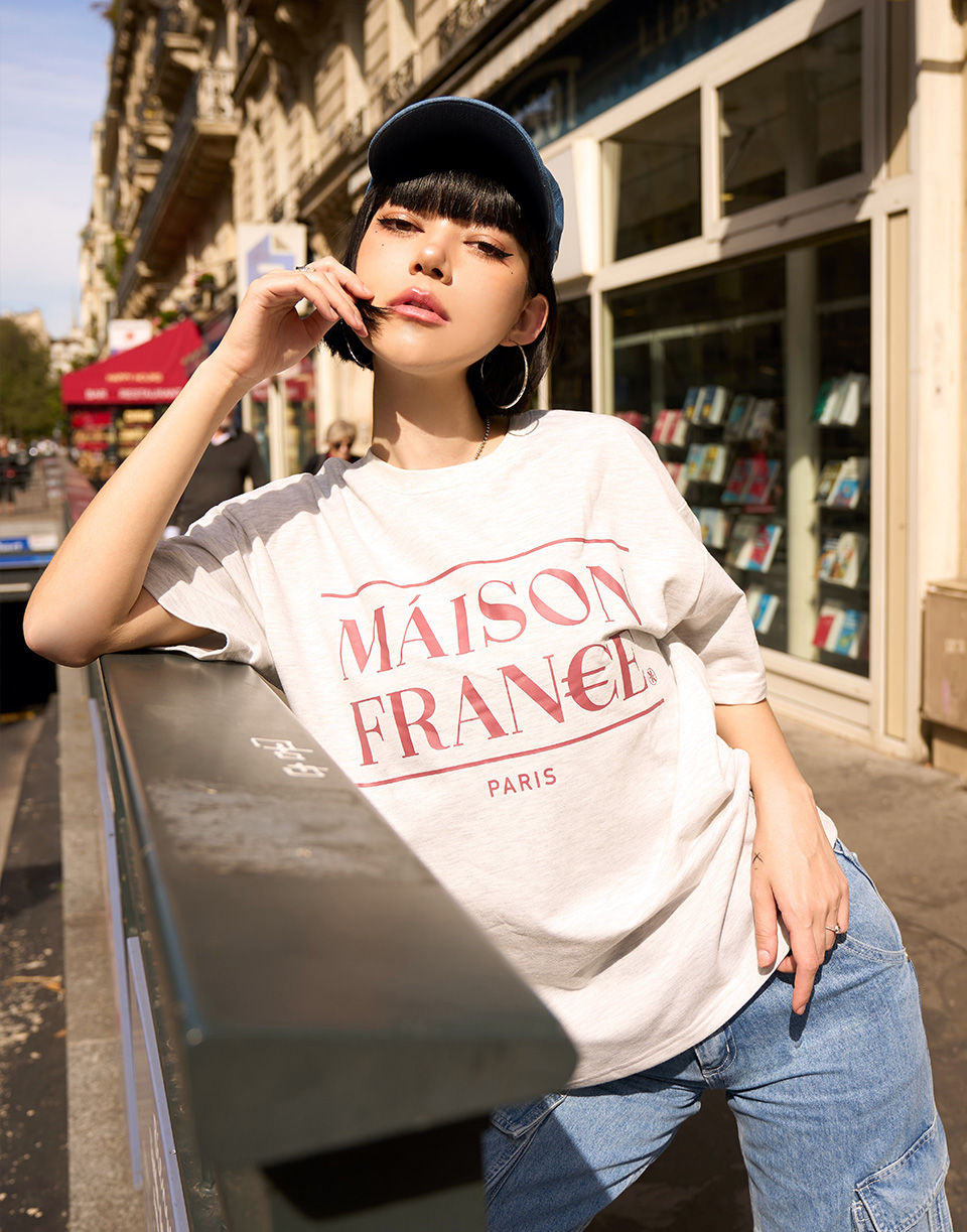 法國刺繡巴黎短TEE