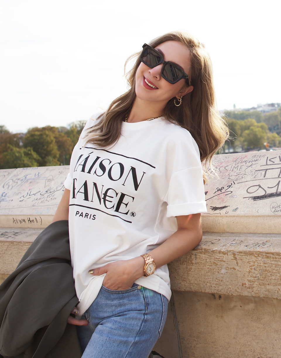 法國刺繡巴黎短TEE