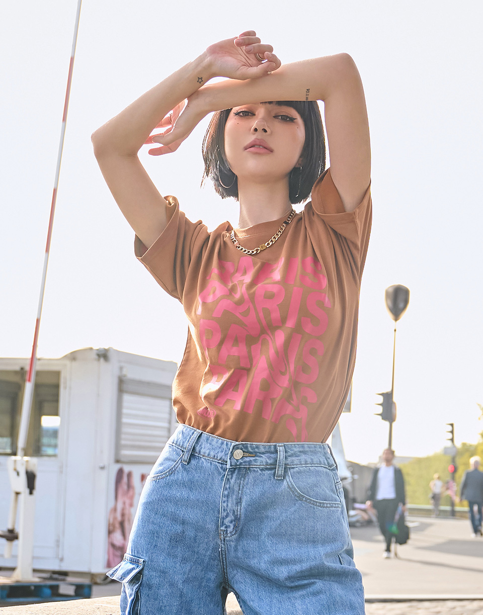 巴黎液態字母短TEE