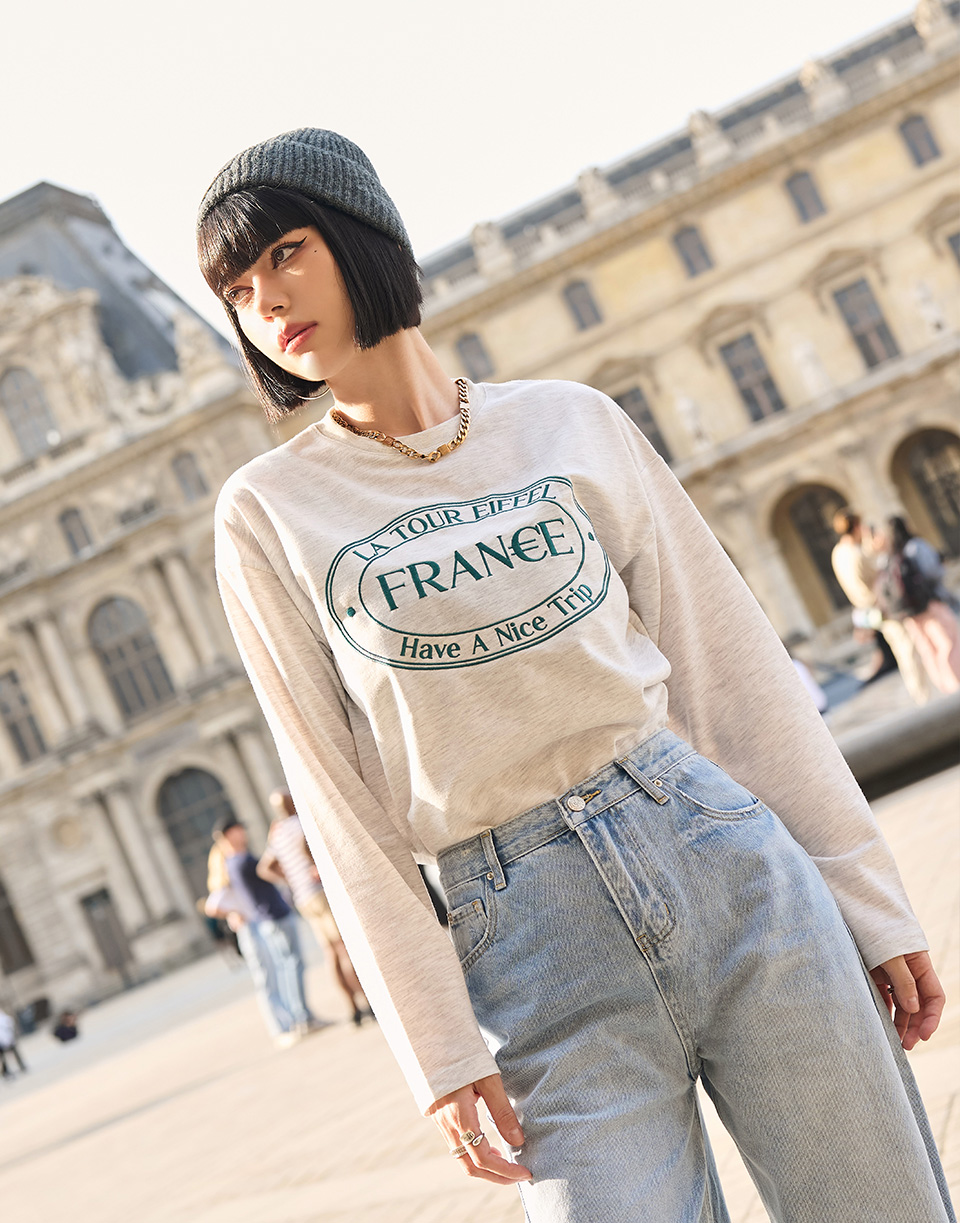 橢圓France字樣長TEE'