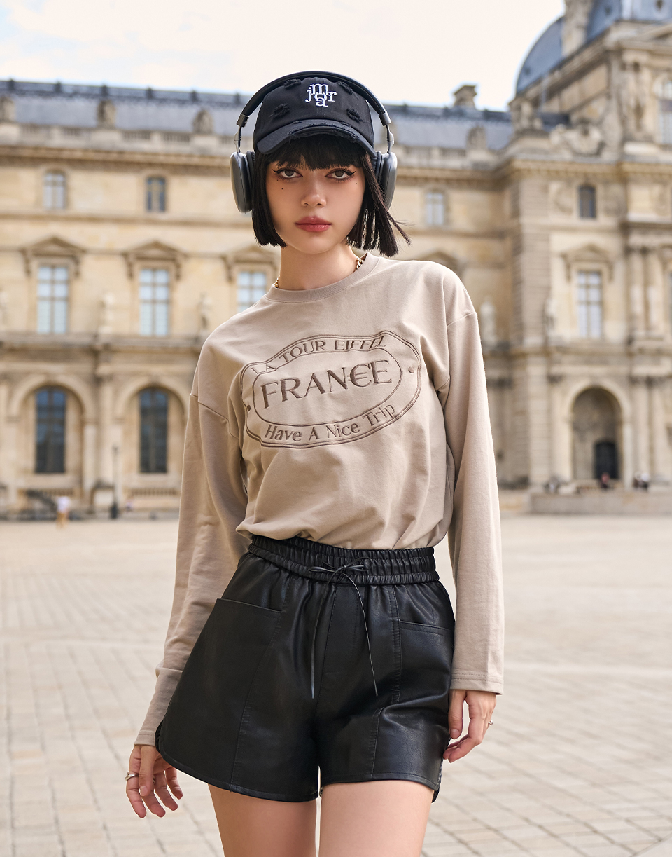 橢圓France字樣長TEE'