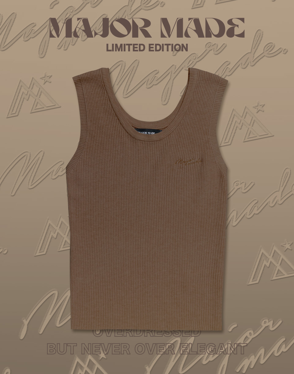 刺繡寬肩針織背心