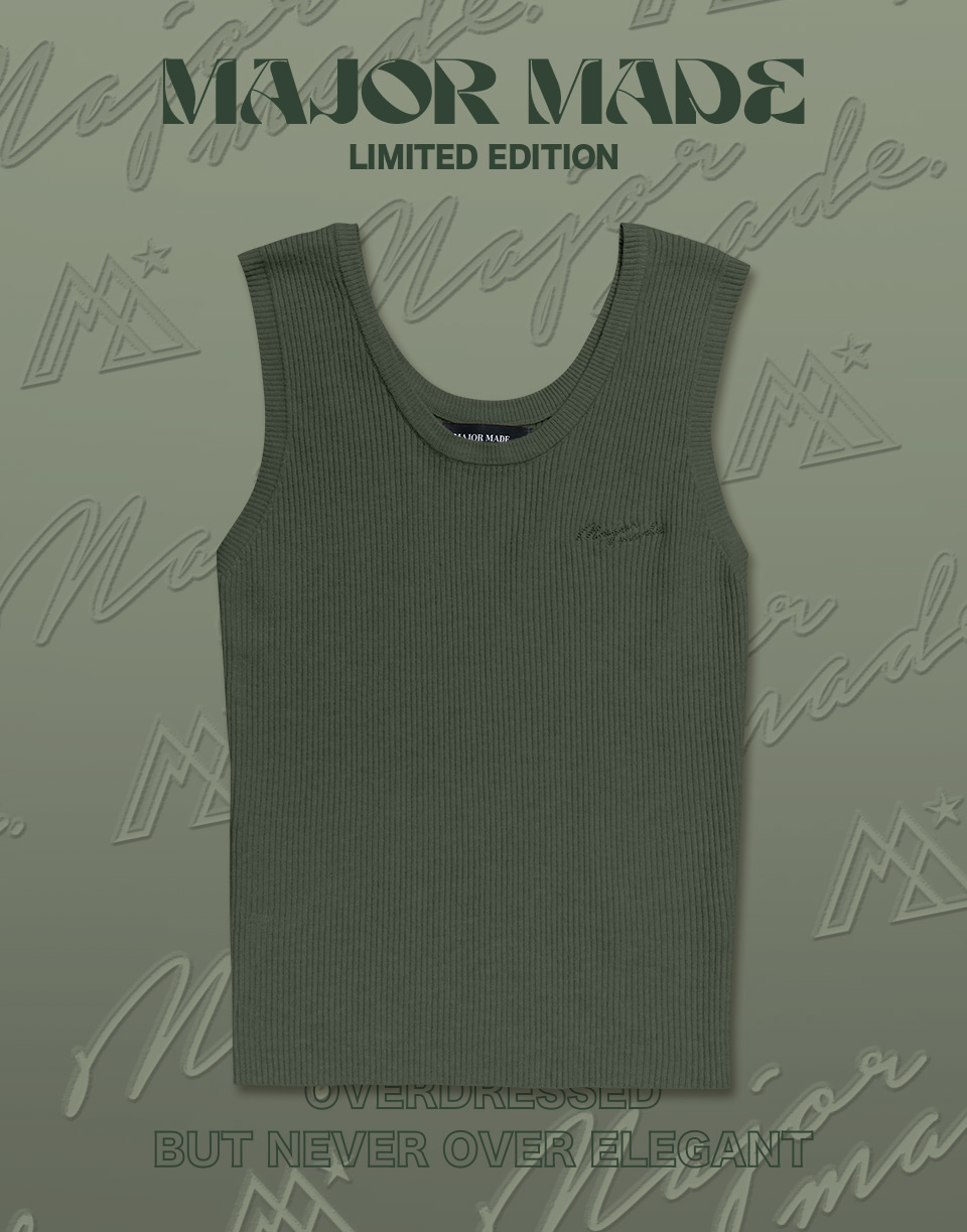 刺繡寬肩針織背心