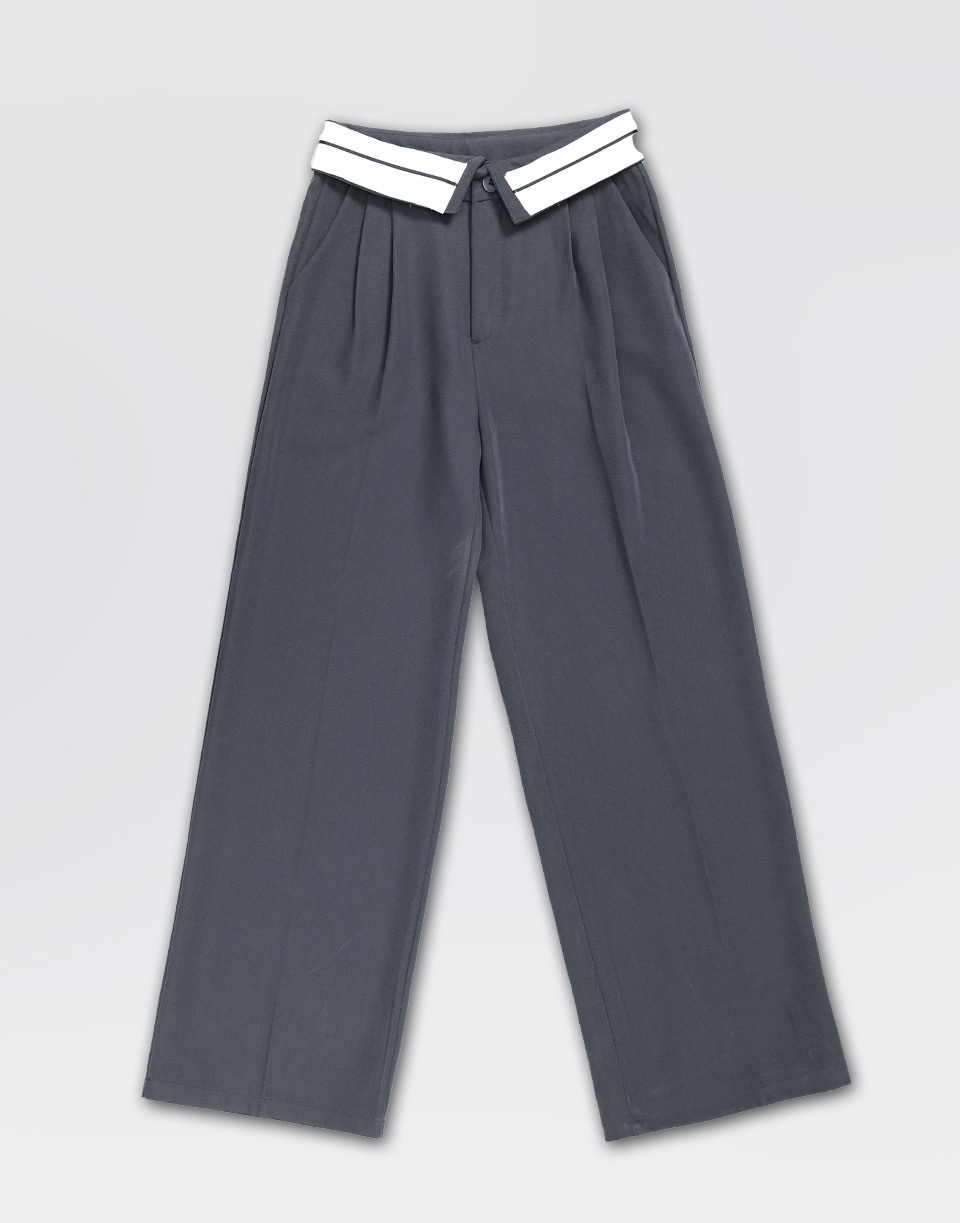 時髦反摺造型西裝褲