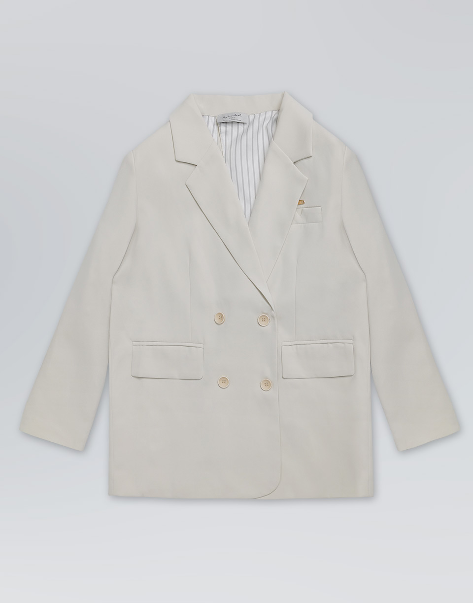 質感小金標後開衩西裝外套