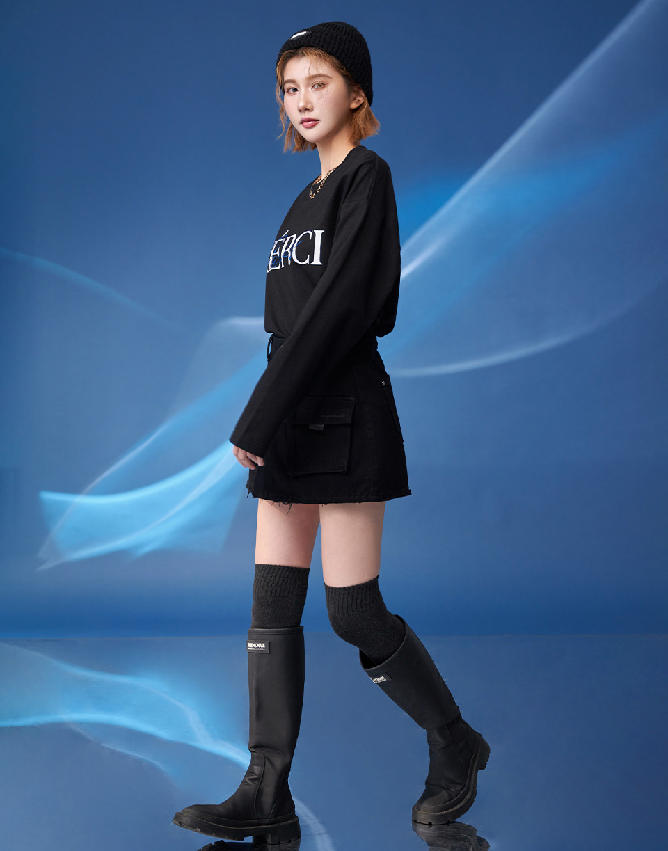 百搭厚毛感過膝堆堆長襪