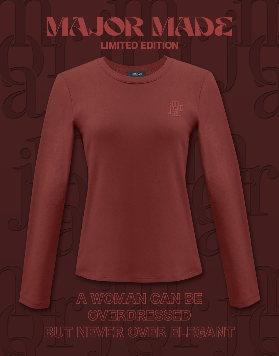 磨毛刺繡發熱長T