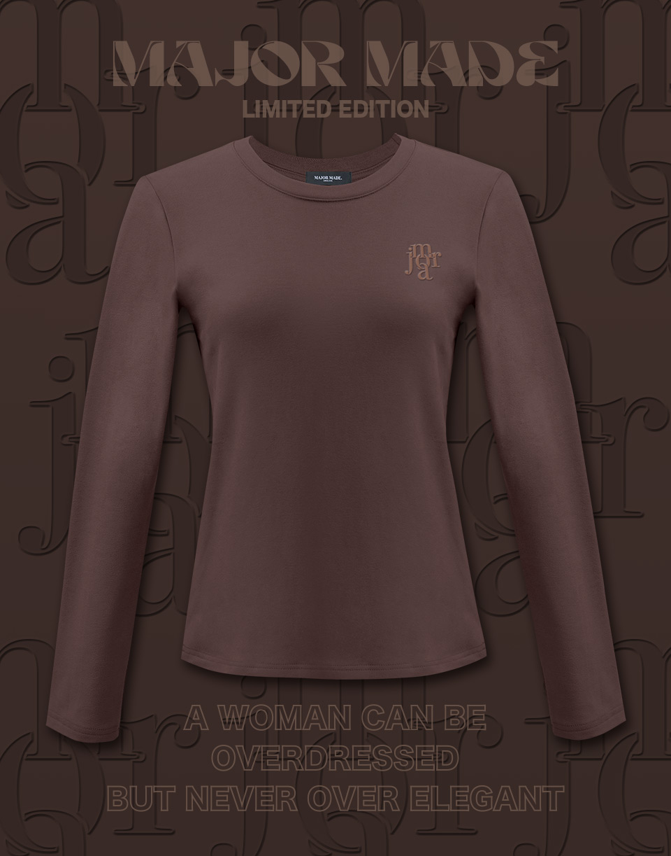 磨毛刺繡發熱長T