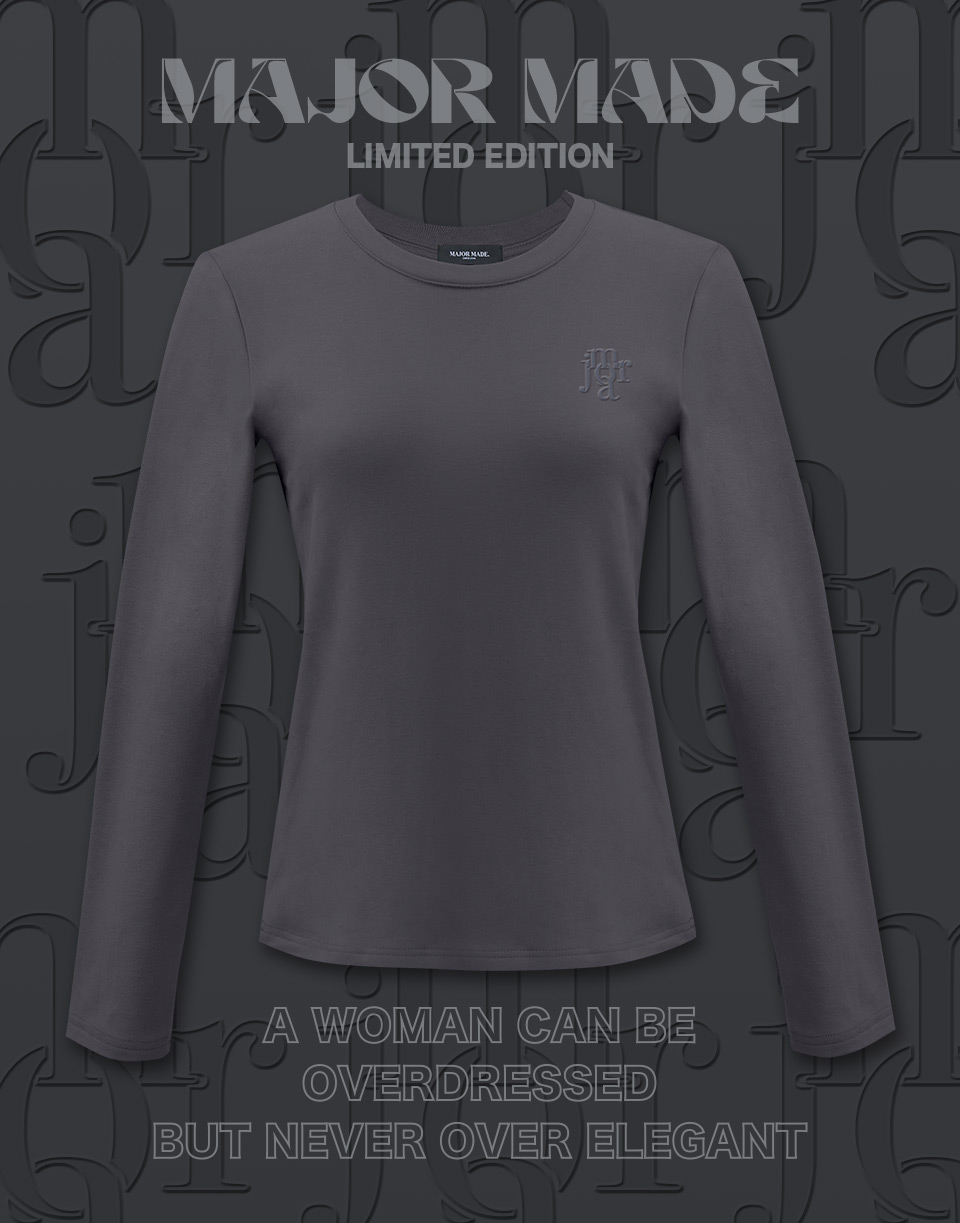 磨毛刺繡發熱長T