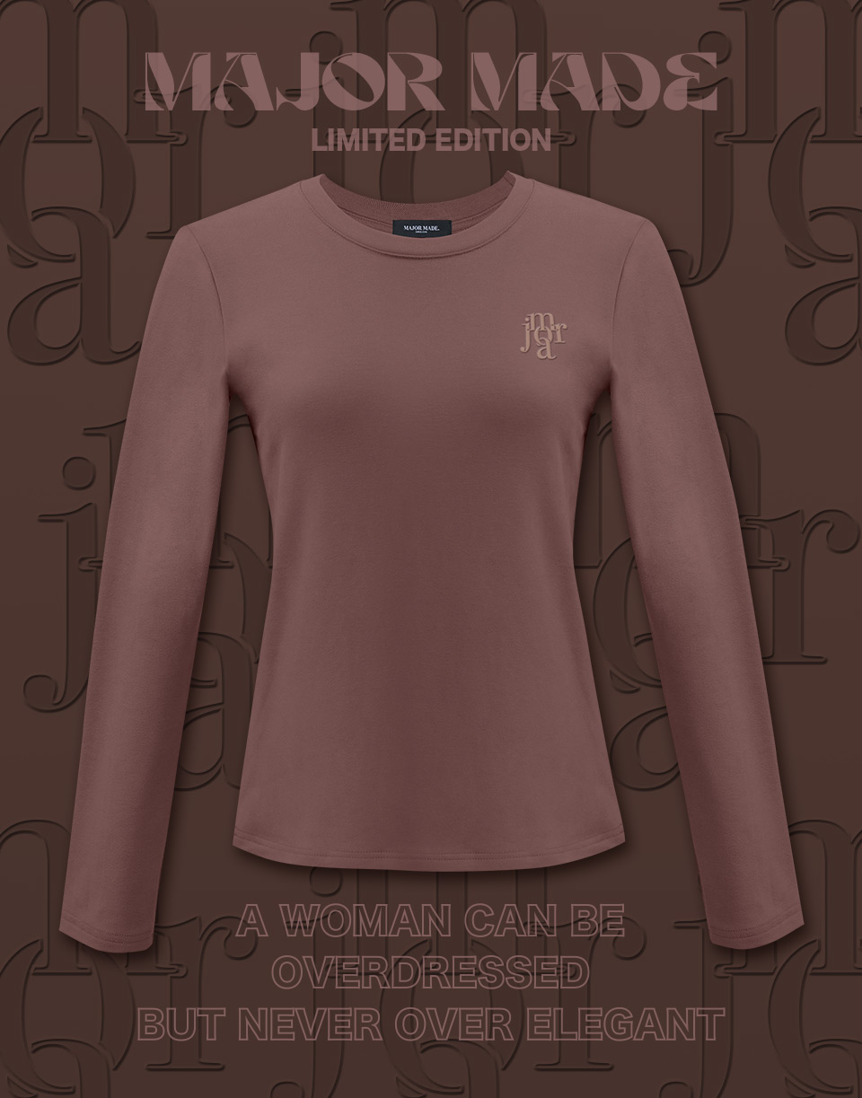 磨毛刺繡發熱長T