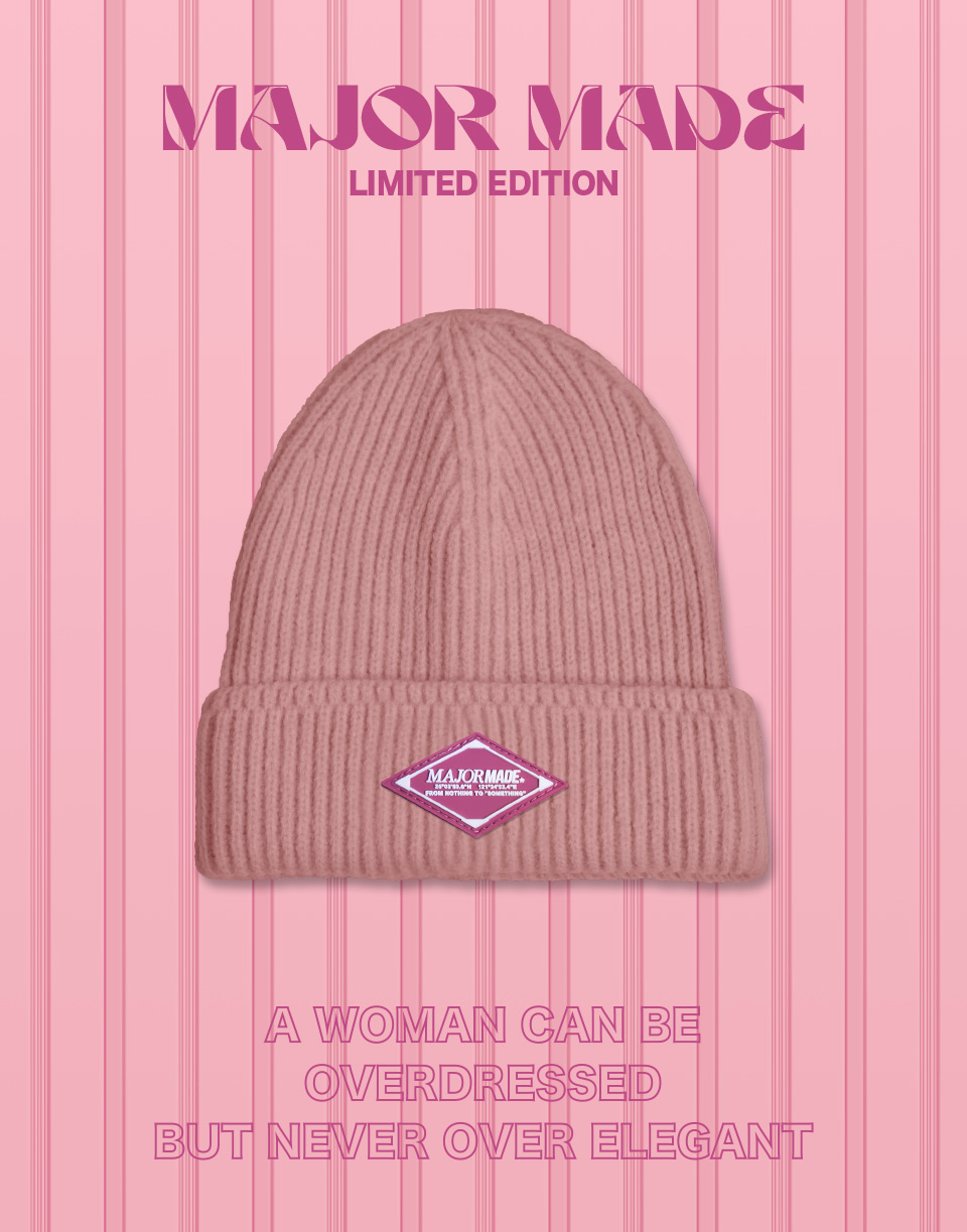 厚實羅紋膠章毛帽