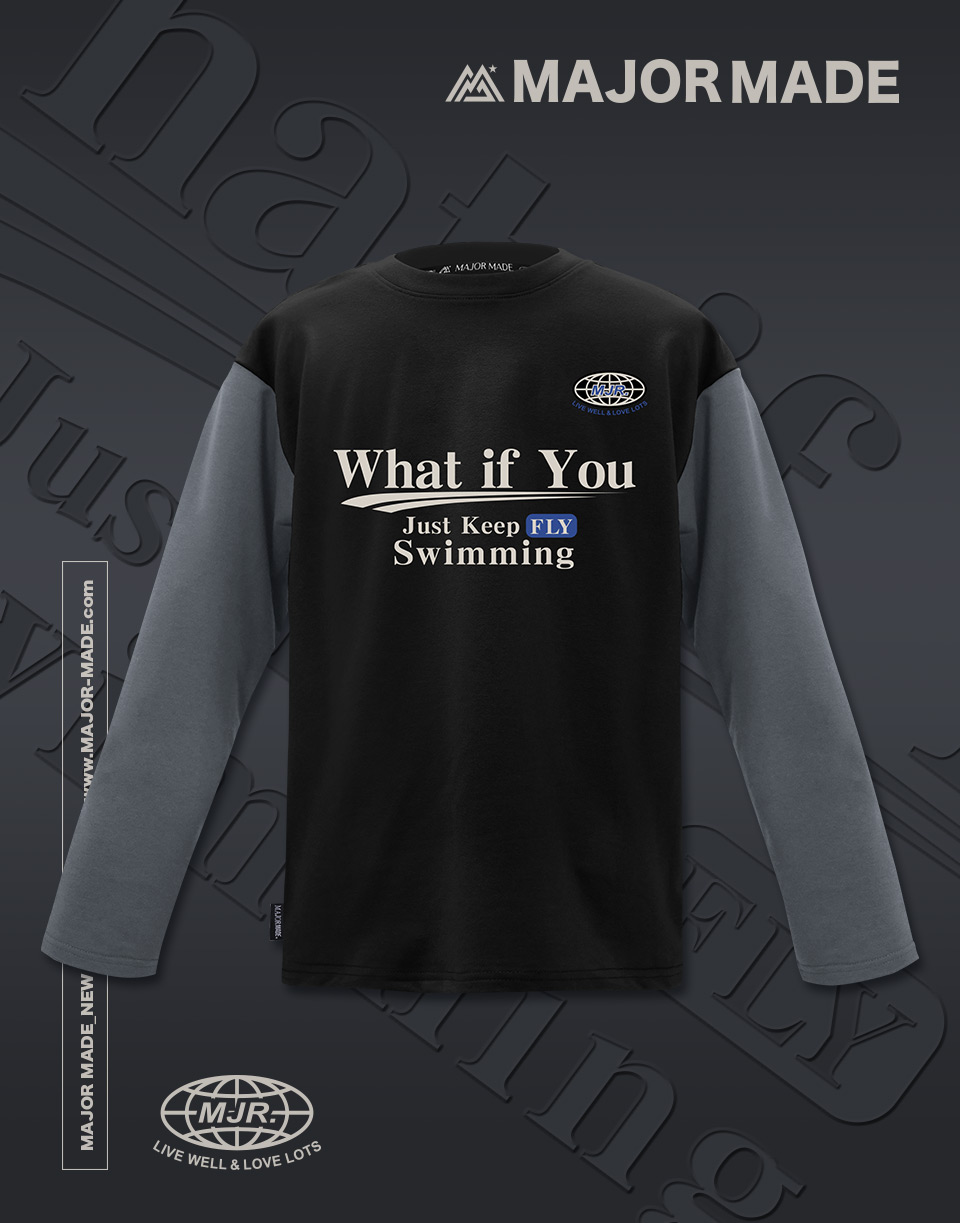 IF YOU雙拼長膠印TEE