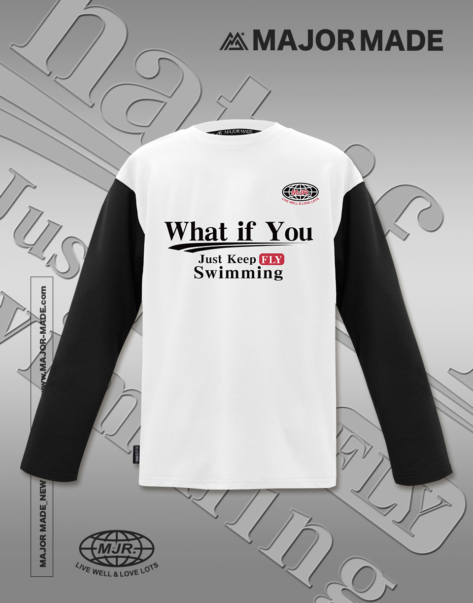 IF YOU雙拼長膠印TEE