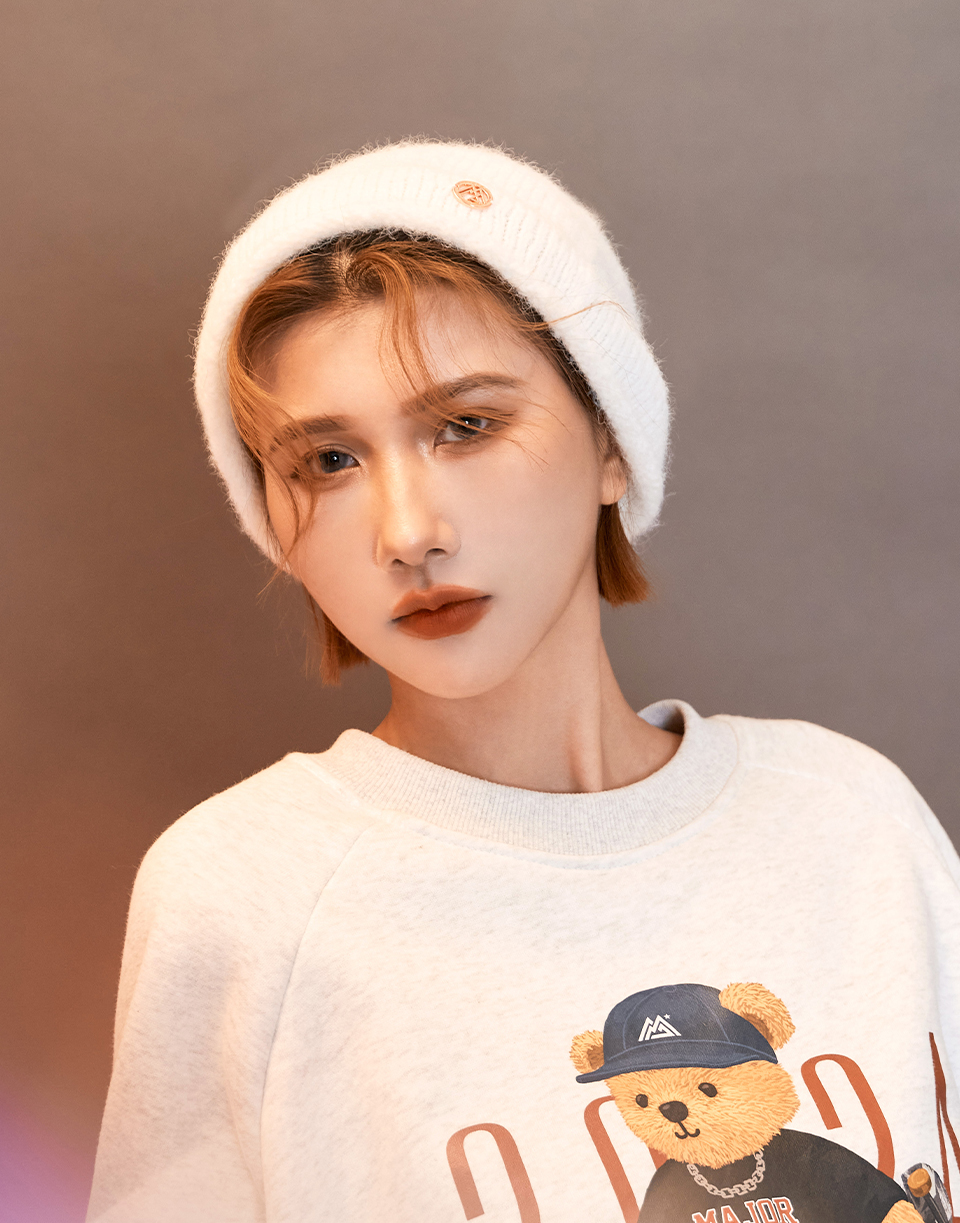 質感捲邊毛呢冷帽