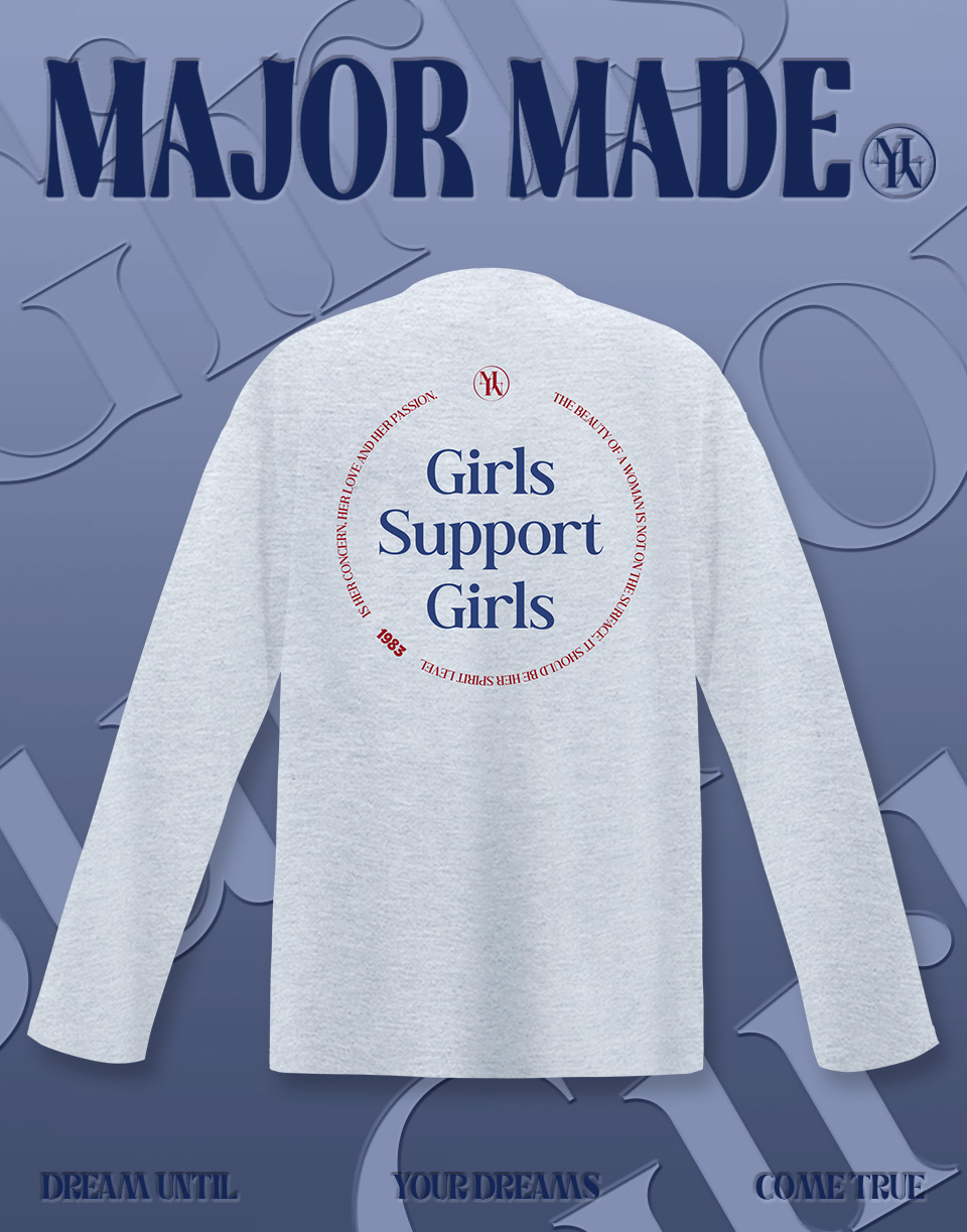 簡約英文圓繞形長TEE