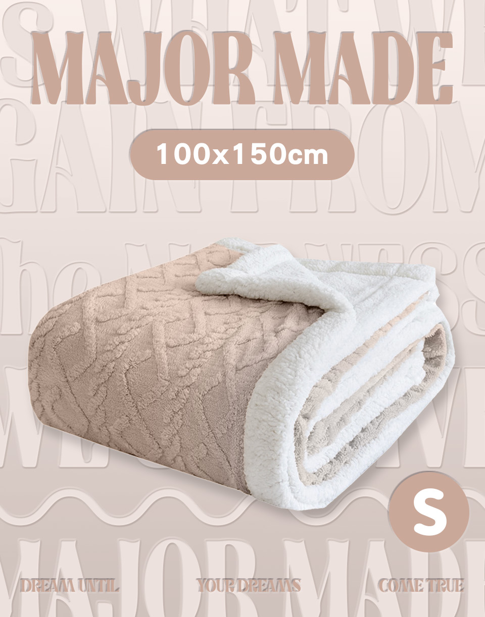 雙層羊絨麻花編織小毛毯