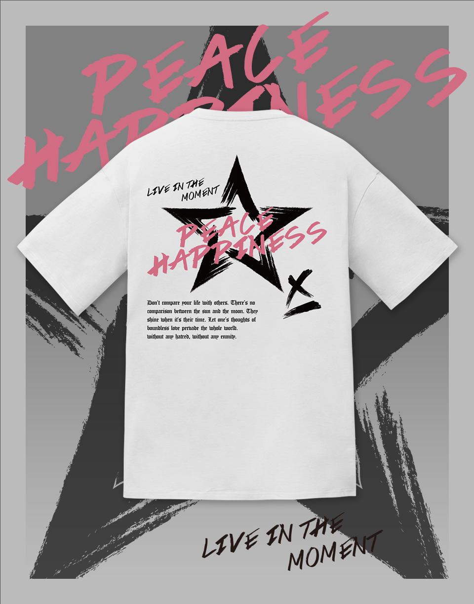 筆刷星星泡泡膠口袋短T