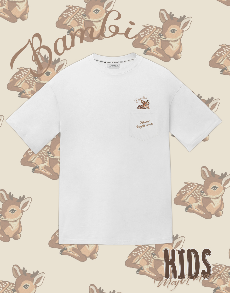 斑比刺繡口袋短TEE