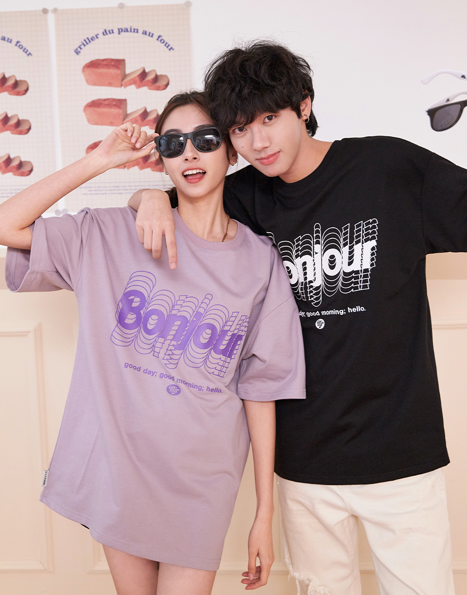 bonjour疊層四色厚膠短TEE