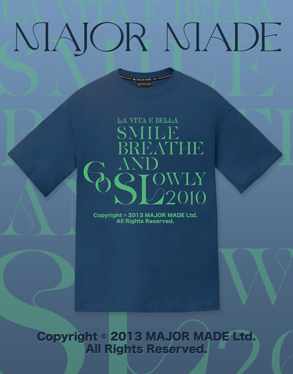 細線混和大小字短TEE