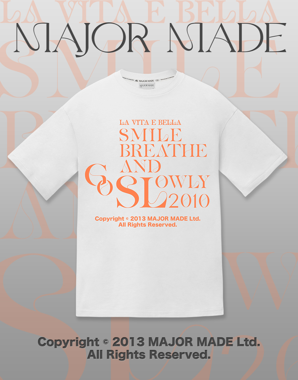 細線混和大小字短TEE