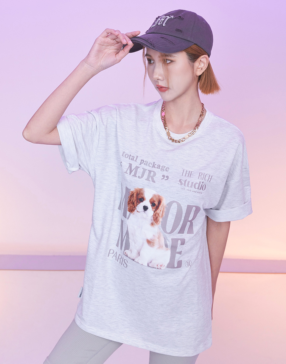 可愛有錢狗勾短TEE