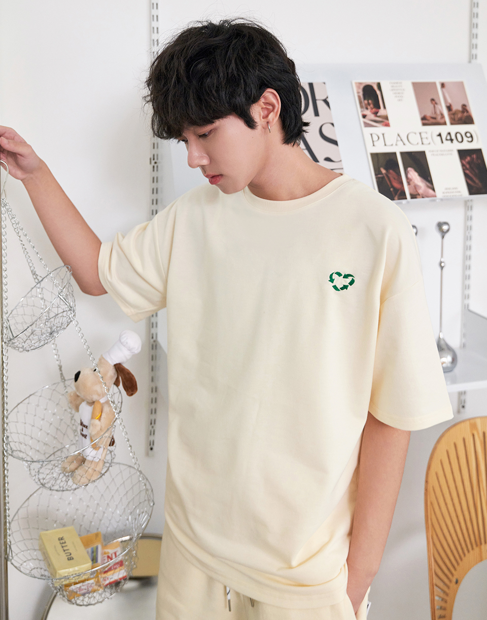 回收愛心厚版刺繡短TEE