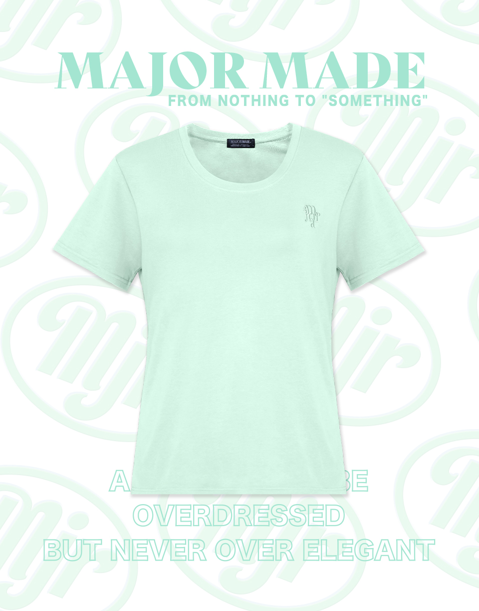 U領高質感鎖鍊字彈力短T