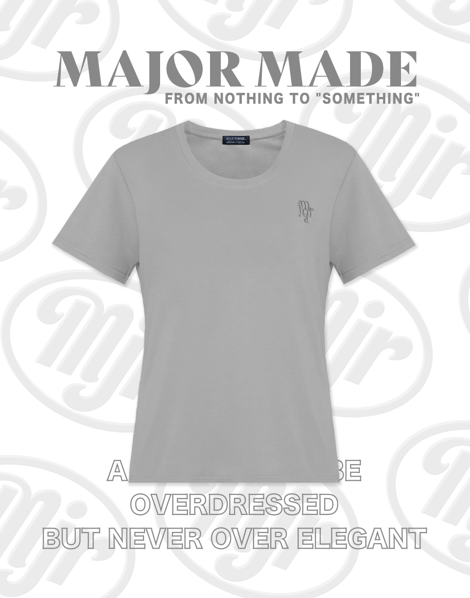 U領高質感鎖鍊字彈力短T