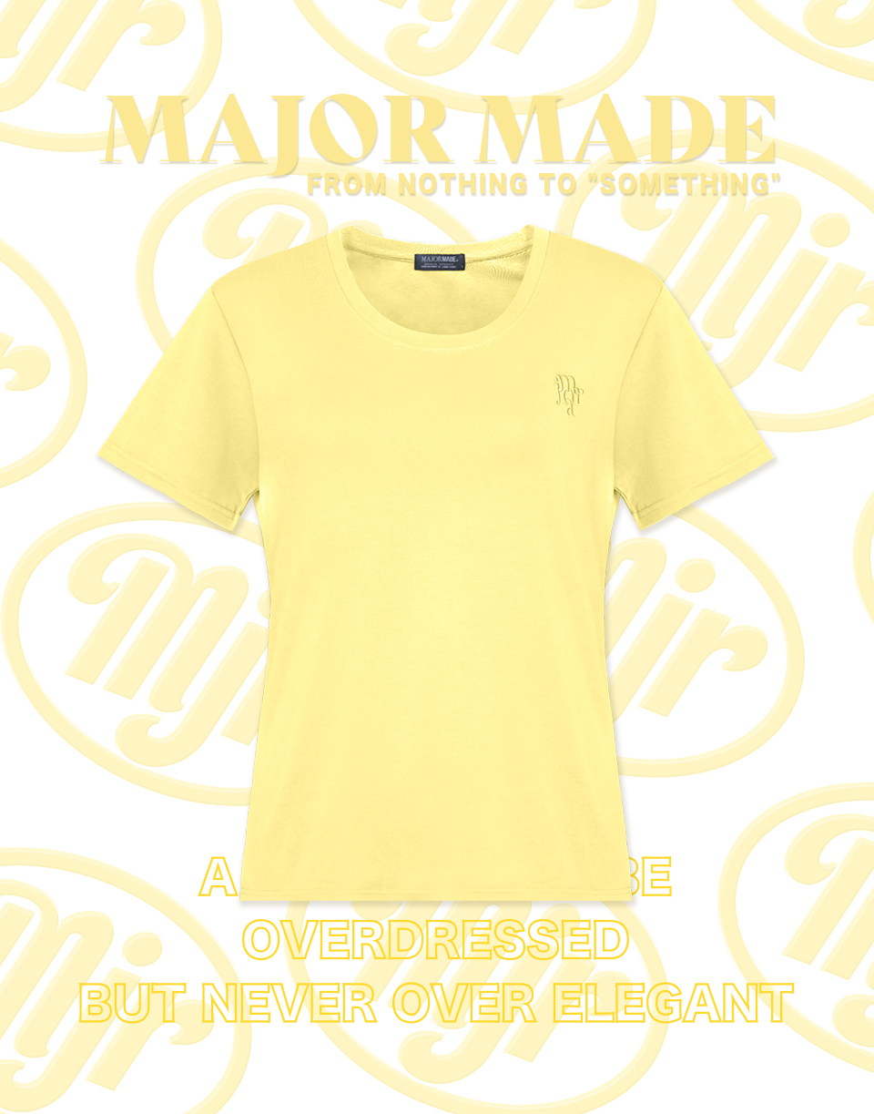 U領高質感鎖鍊字彈力短T