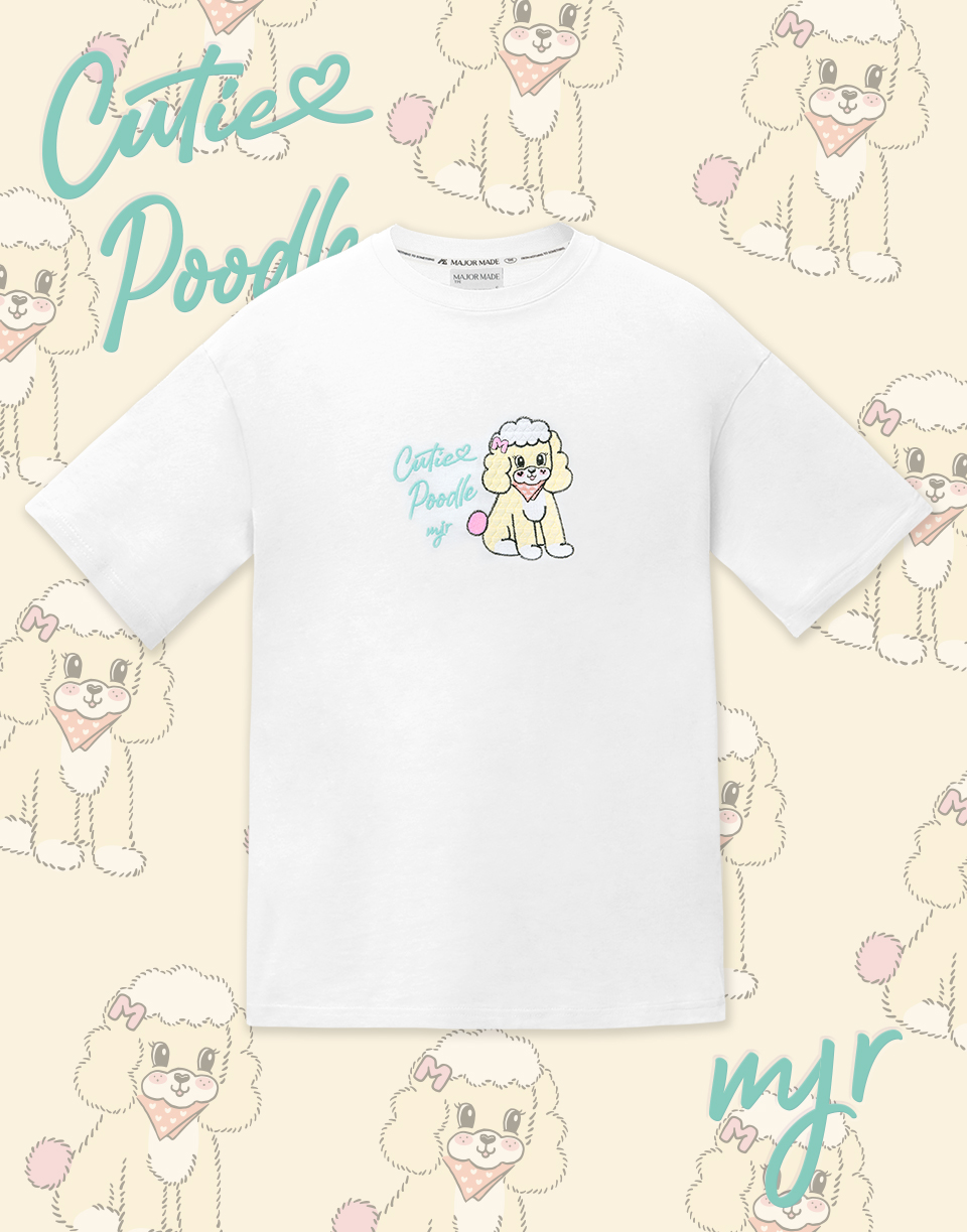 貴賓狗勾刺繡基本短T