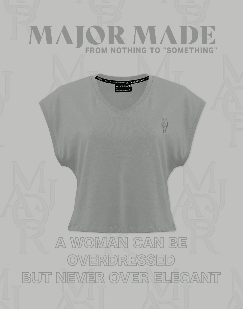 無袖V領刺繡上衣