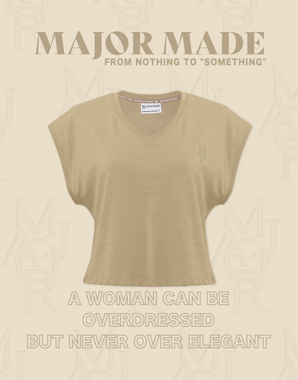 無袖V領刺繡上衣