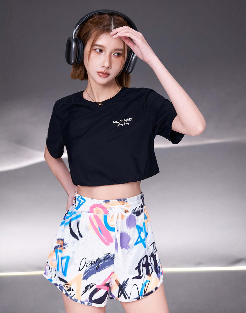 立體字母格狀透氣涼感T